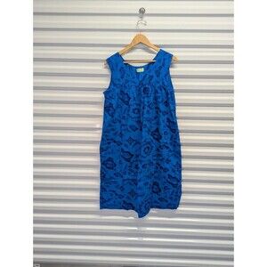 Vintage Ui-Maikai Blue Hawaiian Print Dress Muumuu 100% Cotton Grandmacore